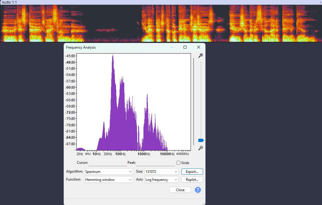 Cave of Wonders Voice Spectrum